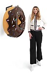 Donut Statue Extra Large Sculpture Hanging Chocolate with Sprinkles 30