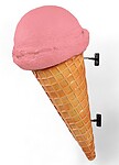 Hanging Pink Ice Cream Cone Statue
