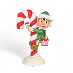Santa Elf On Candy Cane Statue 4FT