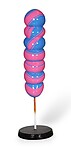 Candy Twist Lollipop Statue 4 FT Large on Stand Pink and Blue