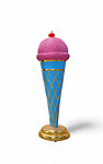 Ice Cream Statue Blue Waffle Cone with Pink Scoop Large 6.5 FT
