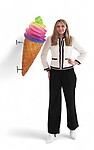 Soft Serve ice cream cone hanging Statue Rainbow 3FT