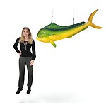 Dolphin Fish Statue Mahi Mahi Hanging 5FT