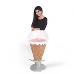 Pink Ice Cream Bar Stool with Back Rest