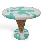 Round Ice Cream Table Mint and Vanilla Waffle Cone