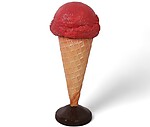 Strawberry Ice Cream Statue on Stand 3FT