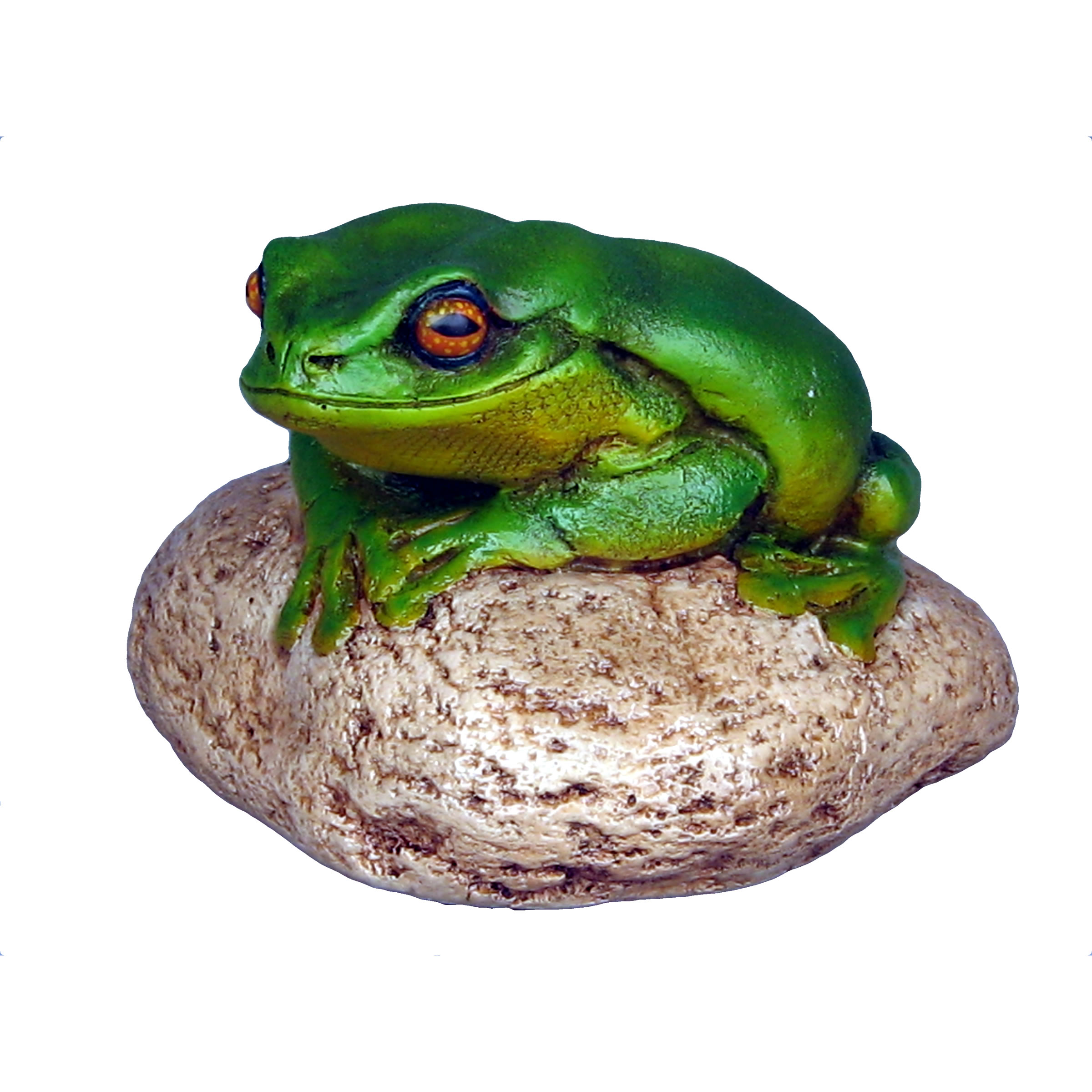 Frog On a Rock Figurine Statue - Small