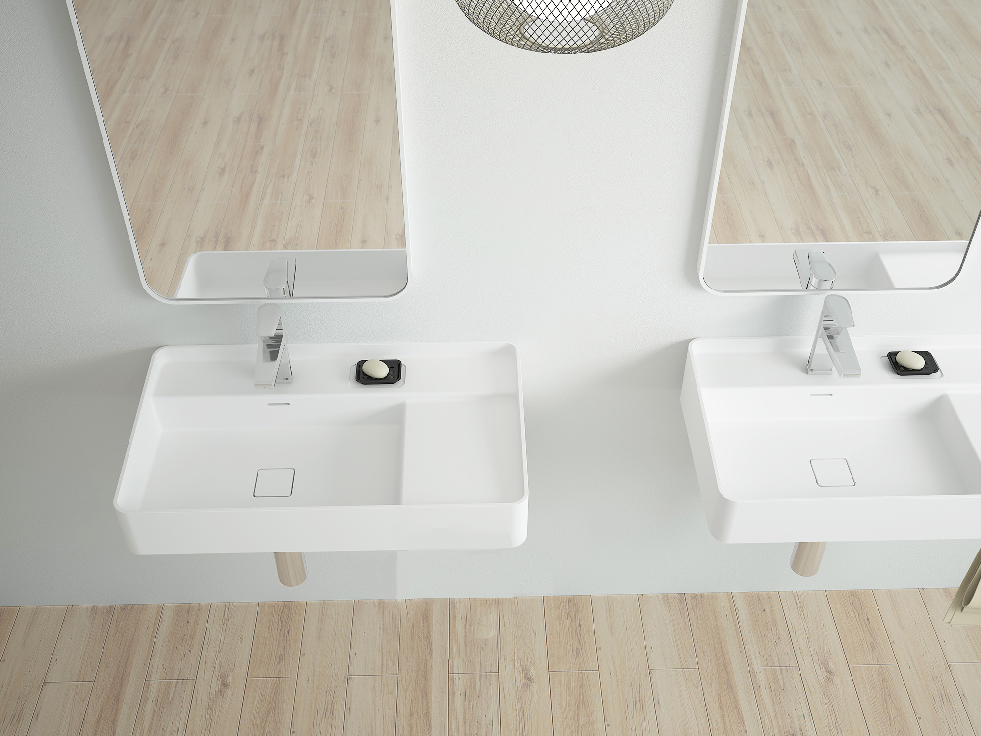 Arezzo II Cast Stone Modern Bathroom Wall Mount Sink