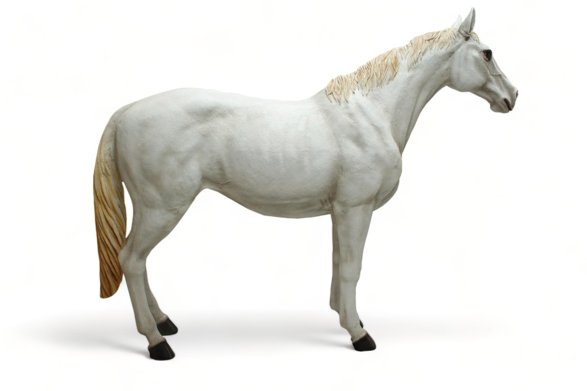 White Horse Life Size Statue Standing