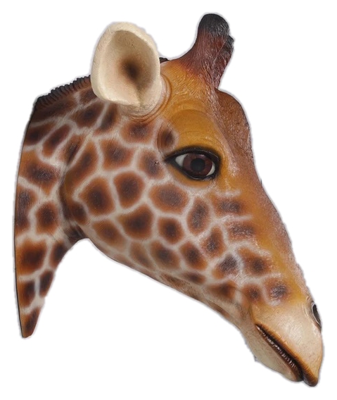 stuffed giraffe head wall mount