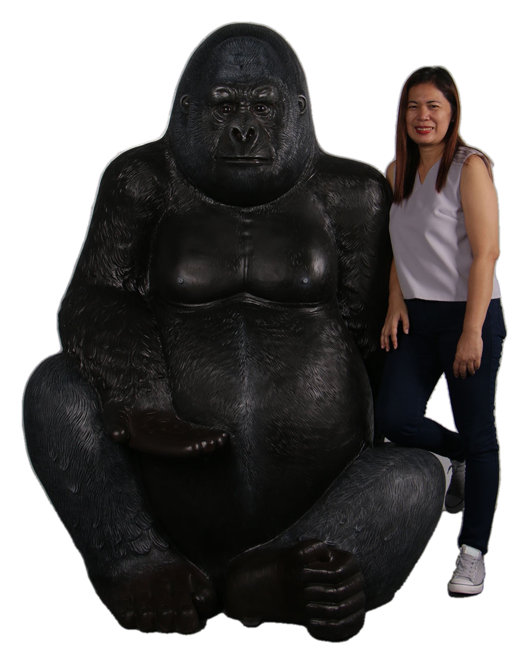 wooden gorilla statue