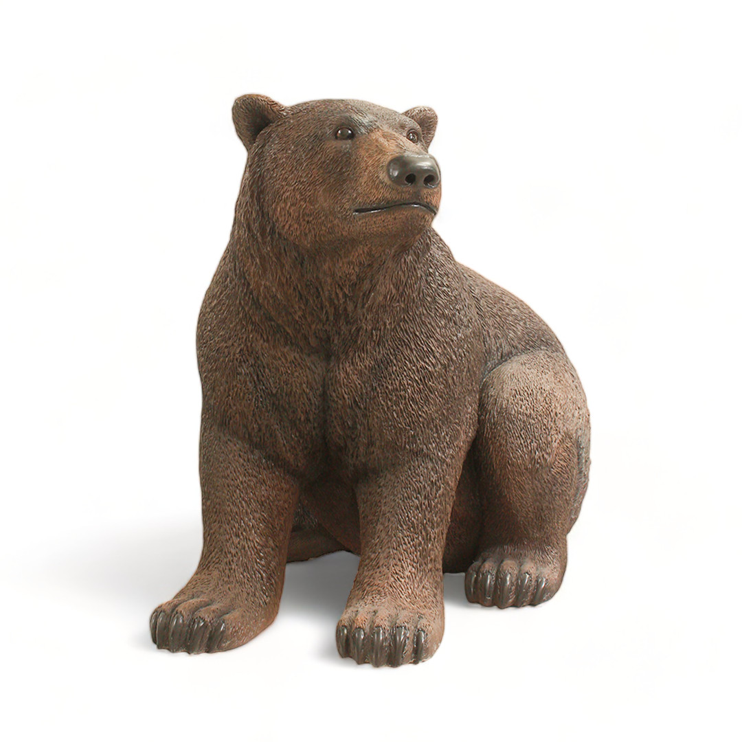 Grizzly Bear Sitting Statue