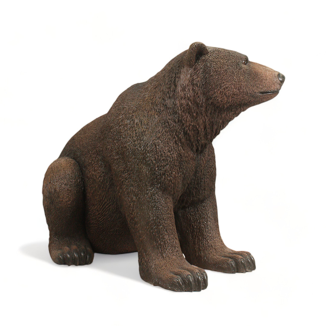 Grizzly Bear Sitting Statue