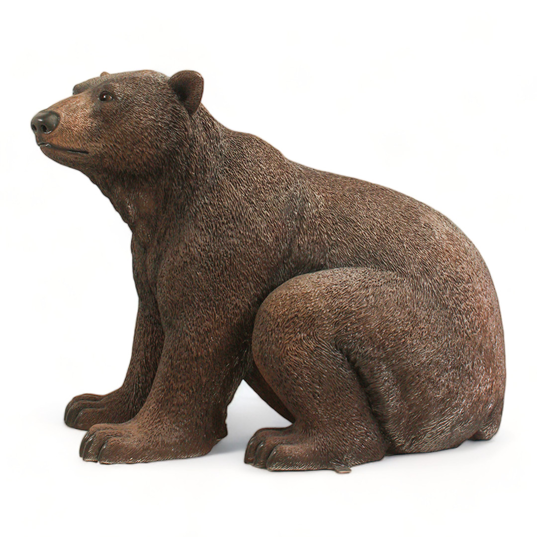 Grizzly Bear Sitting Statue