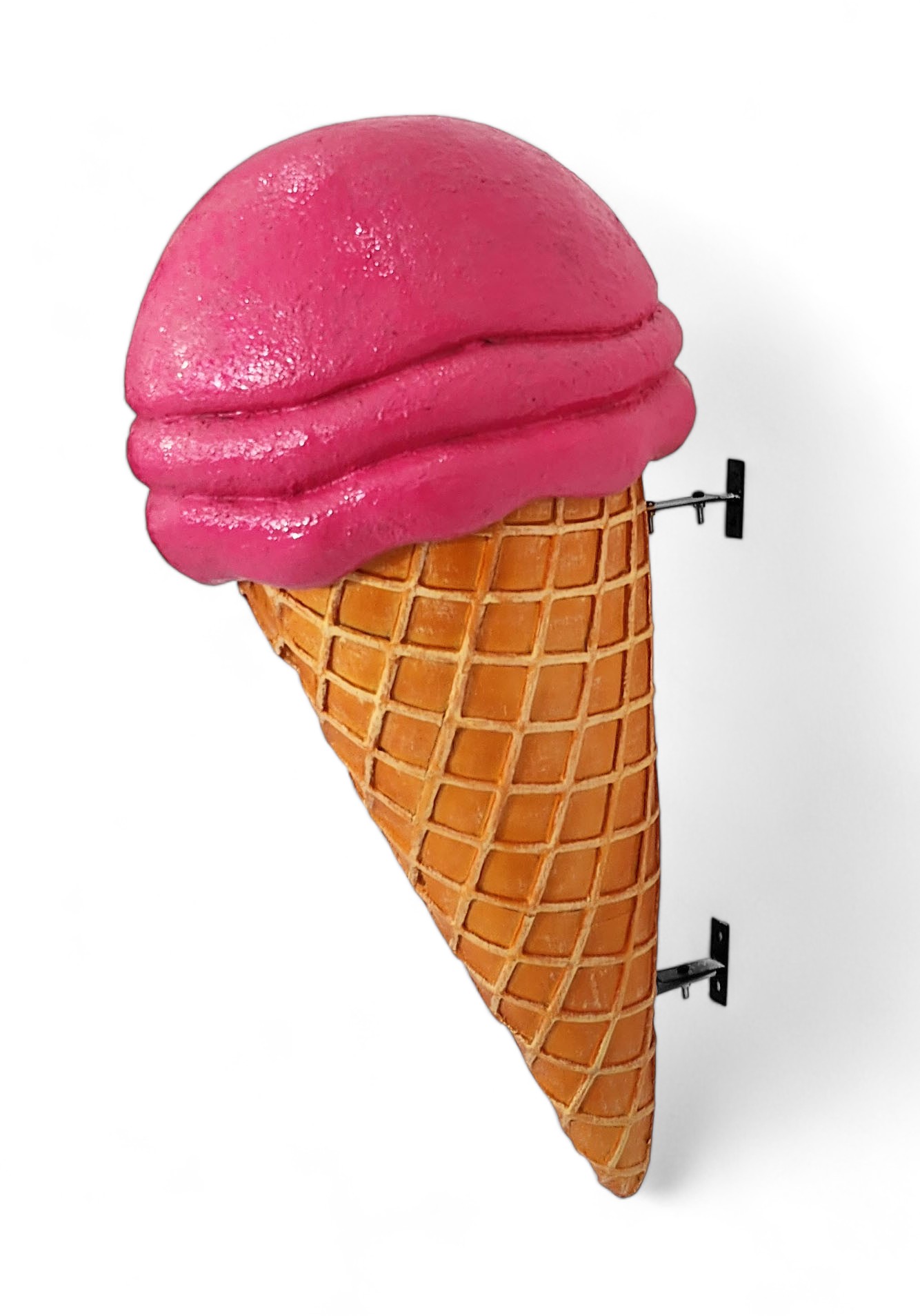 Ice Cream Cone Statue Hanging Hot Pink Scoop 3ft