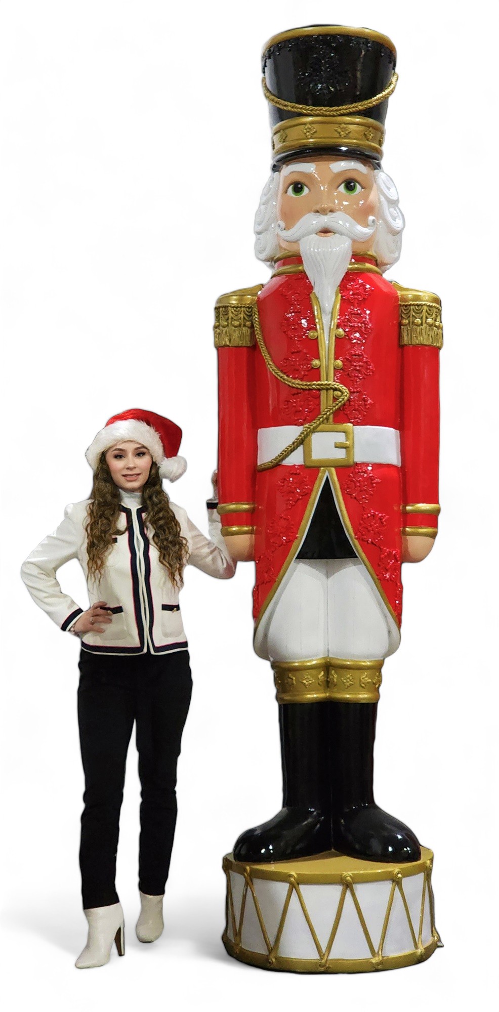 Large Nutcracker Statue Christmas Decor 9 FT Red