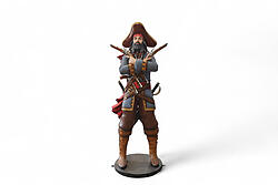 Pirate Statue With Crossed Guns Life Size 6.5 FT