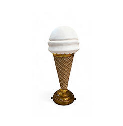 Ice Cream Cone Statue on Stand 3.3 FT Vanilla Single Scoop