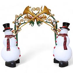 Christmas Snowman with Trumpets Entrance Large 14 FT Wide x 10.6 FT High