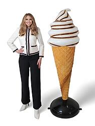 Soft Serve Ice Cream Large Statue Standing Chocolate and Vanilla Flavor 6FT Indoor and Outdoor Display