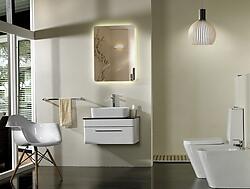 Serenity Modern Bathroom Vanity Set with Backlit LED Mirror 27.6