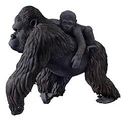 Large Gorilla carrying a baby Statue