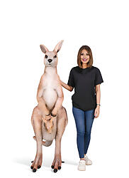 Kangaroo with Baby Life Size Statue