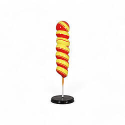 Candy Twist Lollipop Statue 4 FT Large on Stand Red and Yellow