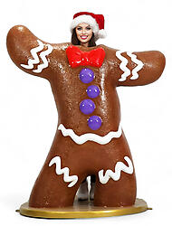 Gingerbread Man Photo Op Statue 4.6 FT Christmas Decor