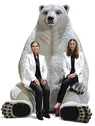 Polar Bear Sitting Jumbo Statue with Paw Seat