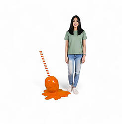 Orange Lollipop Statue Melted Large 3D Sculpture