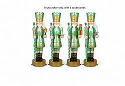 Nutcracker Statue Large Christmas Decor With Multiple Accessories 6.5 FT Pastel Green