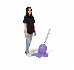 Violet Lollipop Statue Melted Large 3D Sculpture