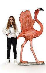Large Flamingo Statue Wing Up 6FT