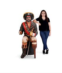 Pirate Sitting on Bench Life Size Statue