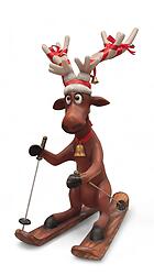Funny Reindeer Skiing Christmas Decor 5FT