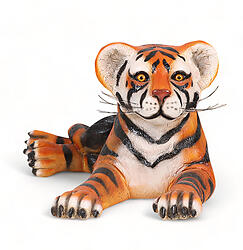 Tiger Cub Lying Down Life Size Statue