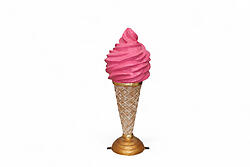 Ice Cream Cone Statue on Stand Soft Serve Hot Pink 3.3 FT