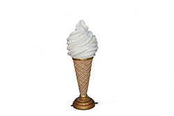 Ice Cream Cone Statue on Stand Soft Serve Vanilla 3.3 FT