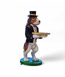 Beagle Butler 3FT Staue with Serving Tray