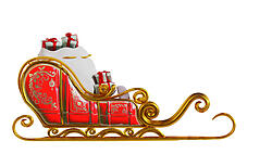 Santa Sleigh with Gifts Bag Large Family Size 12.5 FT Red and Gold