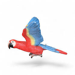 Parrot Macaw Red and Blue Flying Statue Hanging Life Size