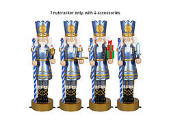 Large Nutcracker Statue Christmas Decor With Multiple Accessories 6.5 FT Pastel Blue