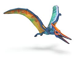 Pterodactyl Flying Life Size Statue Hanging Wings Up Colored 6 FT