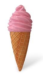 Soft Serve ice cream cone hanging Statue Pink 3FT