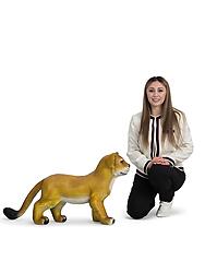 Lion Cub Standing Life Size Statue