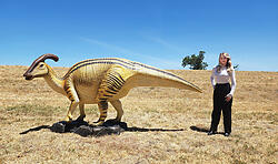 Parasaurolophus Dinosaur Life Size Statue 11.4 FT