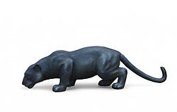 Black Panther Crouching Statue True Life Size Realistic