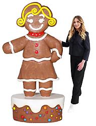 Gingerbread Woman Statue 6.5 FT Large Christmas Decor