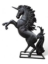 Prancing Black Unicorn Large Life Size Statue 8.5 FT